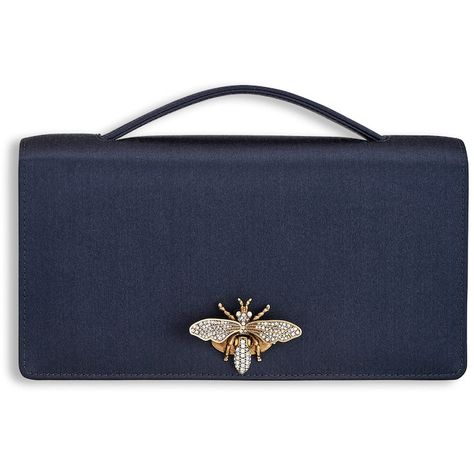 Dior Navy Satin Bee Clutch Bag as seen on Meghan Markle, the Duchess of Sussex Kylie Bags, Rubber Bags, Dior Clutch, Navy Clutch, Duchess Meghan, Black Clutch Bags, Gala Dress, Meghan Markle Style, Satin Clutch