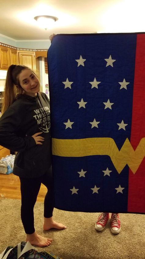 Wonder Woman Quilt, Superhero Quilt, Wonder Women, January 2024, Printed Quilt, Novelty Print, Super Heroes, Eu Flag, Sewing Projects