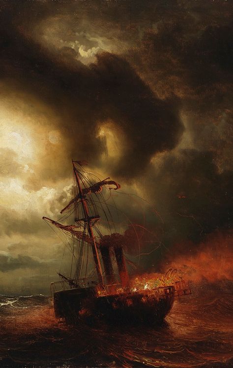 Fone Wallpaper, Burning Ship, Burn The Boats, Burn The Ships, Flower Moon, Ship Paintings, Wallpaper Space, Idea Board, Ship Art