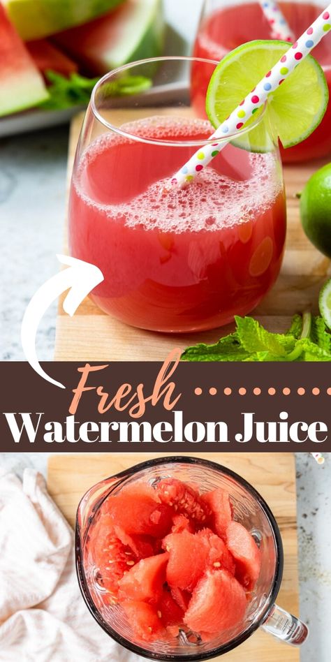 Fresh Watermelon Juice, Watermelon Juice Recipe, Cooking With Kids Easy, Summertime Recipes, Watermelon Margarita, Cocktails Recipes, Fine Mesh Strainer, Fresh Watermelon, The Smoothie Diet