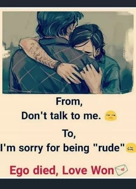 From Don't talk to me.🥀 To, I'm sorry for being "rude"🔥 Ego died, Love Won💌📍 30/03/2022📍 #Relationship #goals #selfbeing #efforts #boyfriend #girlfriend #quotes #love #hug #won #art Effort Quotes, Be An Example Quotes, Couple Status, Rude Quotes, Sorry Quotes, Hbd Quotes, Romantic Questions, Heart Touching Story, Serious Quotes