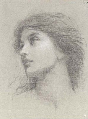 (Sir) Francis Bernard Dicksee - Study Portrait Au Crayon, Frank Dicksee, Pre Raphaelite Art, Edward Burne Jones, Dante Gabriel Rossetti, John William Waterhouse, Master Drawing, Charcoal Drawings, Pre Raphaelite