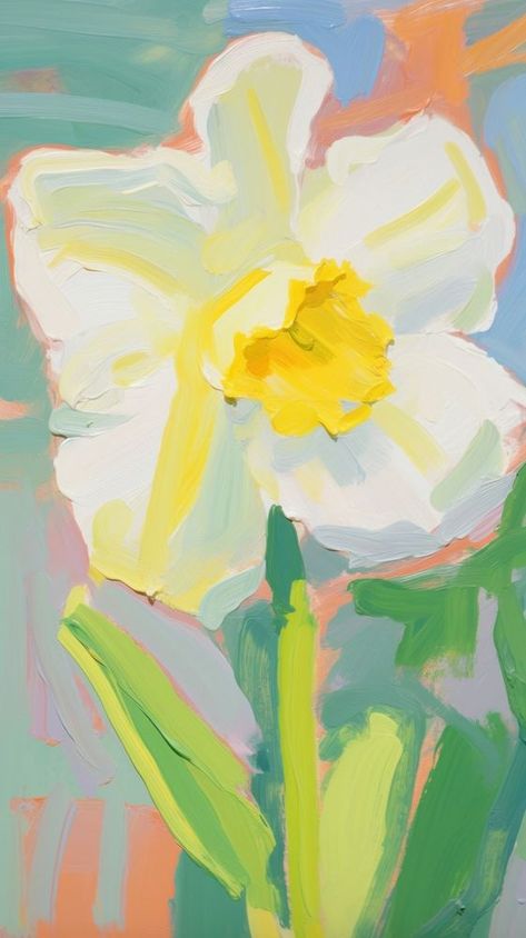 Daffodil Background, Daffodil Painting, Paint Acrylic, Abstract Painting Acrylic, Abstract Acrylic, Art Background, Free Design Resources, Mobile Wallpaper, Daffodils