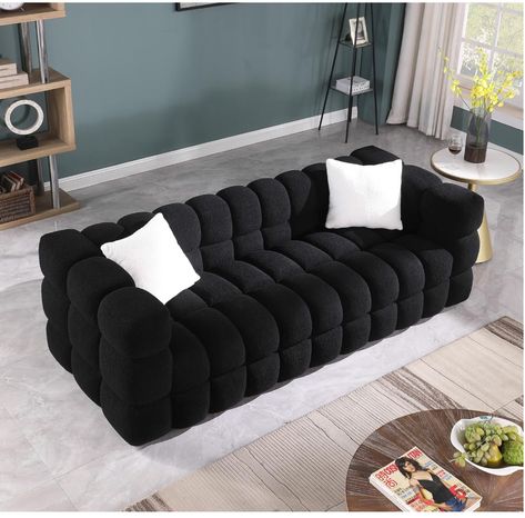 Circle Sofa, Marshmallow Sofa, Black Couch, Modern Sofa Couch, Long Sofa, Inspire Me Home Decor, Tufted Sofa, Black Sofa, Living Room Furniture Sofas