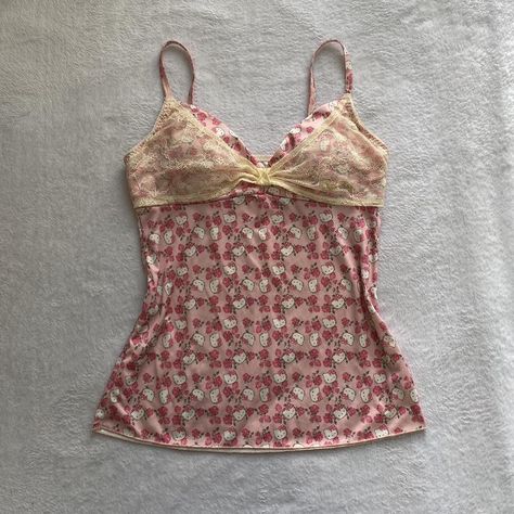 rare hello kitty japanese babydoll cami top, hello... - Depop Hello Kitty Japanese, Vintage Cami Top, Rare Hello Kitty, Babydoll Cami Top, Roblox Clothing, Vintage Cami, Babydoll Cami, Cat Tanks, Virtual Wardrobe