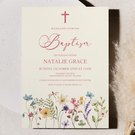 Baptism Party Theme, Baptism Themes, Bautizo Ideas, Christening Invitations Girl, Baptism Invitations Girl, Christening Invitation, Baptism Ideas, Celebration Ideas