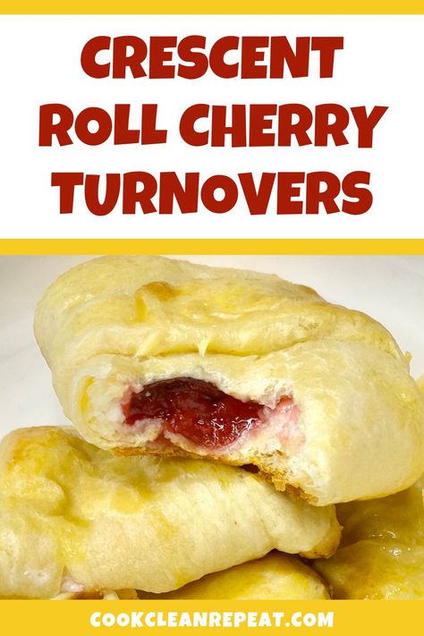 Crescent Roll Strawberry Dessert, Crescent Roll Turnovers, Cherry Turnovers With Crescent Rolls, Cressant Rolls Recipes Dessert, Turnovers With Crescent Rolls, Crescent Roll Desserts, Cresent Roll Desserts, Cherry Turnover, Crescent Dough Recipes