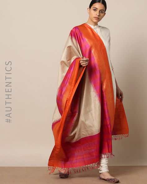 Indie Picks Multicoloured Dupatta Handloom Pure Silk Tussar Muga Dupatta Multicoloured Dupatta, Price Offer, Pure Silk, Low Price, Lowest Price, Special Occasion, Floating, Saree, Silk