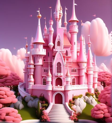 Photo the enchanting pink castle a whims... | Premium Photo #Freepik #photo Cake Art Print, Castle Window, Disney Princess Castle, Brand Elements, Castle Pictures, Pink Castle, Baby Shower Deco, Castle Mansion, Love Coloring Pages