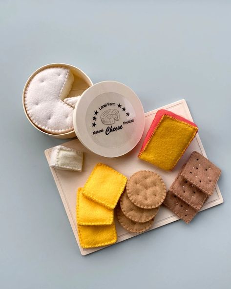 Odin Parker, Sewing Club, Felt Food Diy, Felt Food Patterns, Cheese Wheel, Pretend Kitchen, Natural Cheese, Felt Play Food, Gouda Cheese