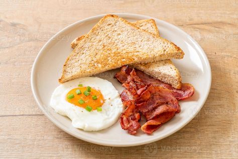 Fried egg with bread toasted and bacon for breakfast Breakfast Advertisement, Egg With Bread, Eggs And Bread, Toast Eggs, Breakfast Bacon, Restaurant Website Templates, Eggs And Bacon, Bread Breakfast, Breakfast Eggs