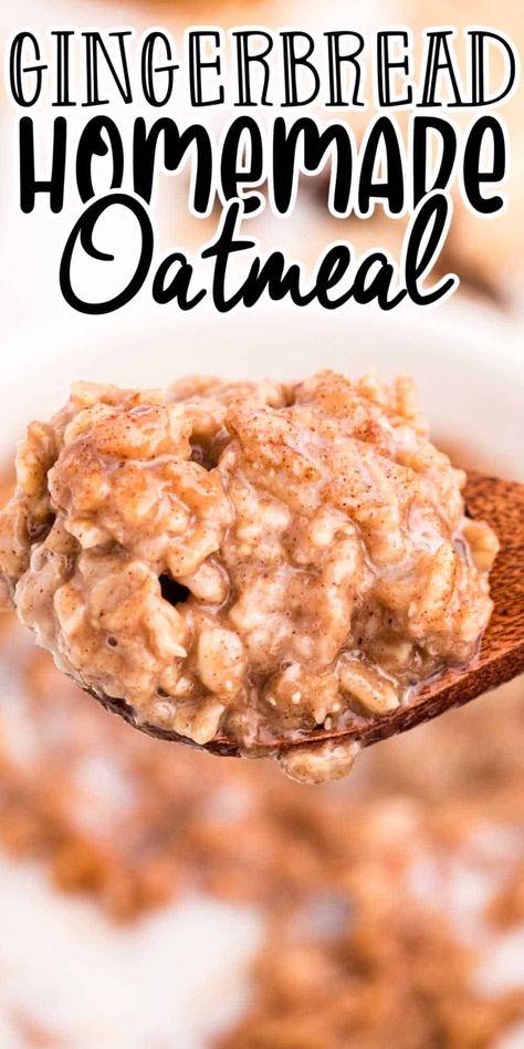 Gingerbread oatmeal. This easy homemade stovetop oatmeal has just a handful of pantry ingredients and takes just 10 minutes to make. Loaded with warming spices this Gingerbread oatmeal is the perfect breakfast to get your morning started. My whole family loves it when I make this homemade oatmeal recipe. Homemade Oatmeal Microwave, Homemade Cinnamon Oatmeal, Instant Pot Oatmeal Old Fashioned, Diy Instant Oatmeal, Amish Oatmeal, Oatmeal Recipes Breakfast, Stovetop Oatmeal, Kitchen Aid Ice Cream Recipes, Gingerbread Oatmeal