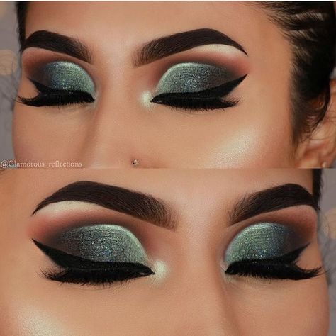 Amazing shadows 😍💚🖤 @glamorous_reflections Upload your looks on BONITAFY.COM to be featured on our Instagram page ❤️❤️… Simple Eye Makeup For Beginners, Eye Makeup For Prom, January Weddings, Makeup Ideas Simple, Eye Makeup Easy, Makeup Looks Prom, Farmasi Products, Teal Makeup, Halo Eyes