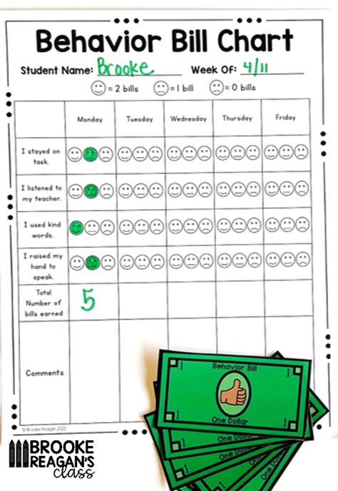 Behavior Bills- Positive Behavior Reward System - Brooke Reagan's Class Elementary Behavior Management System, 3rd Grade Reward System, Reward System For Preschoolers, Class Money Reward System, Whole Class Reward Ideas, Elementary Behavior Management, Whole Class Reward System, Behavior Reward System, Behavior Bucks