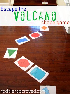 Escape the volcano shape game. A fun way to learn about shapes, colors, and numbers. Do you have any other favorite volcano activities you love? Volcano Worksheet, Volcano Activities, Planning School, Shape Games, Gross Motor Activities, Shapes Activities, Shapes And Colors, Close Reading, Motor Activities