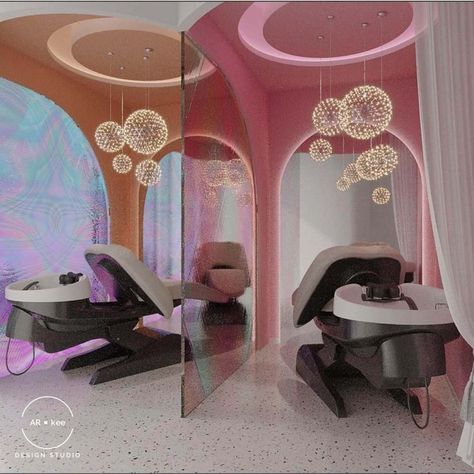 Futuristic Hair, Futuristic Aesthetic, Hair Salon Decor, Hair Washing, Hair Wash, Aesthetic Clinic, Lifestyle Aesthetic, Glass Partition, Business Class