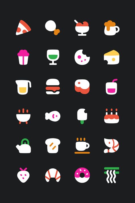 Food and Drink Icons - Flex Flat Icons Icons that speak louder than words. Download this icon set for web, figma and other platforms, and streamline your design. #madewithstreamline #icondesign #iconset #vectordesign #appdesign #uiuxdesign #streamlineicons Flat Icon Design, Iconography Design, Icons Graphic Design, Icon Symbols, Icon System, Creative Icon Design, Ux Design Principles, Icon Ui, Icon Set Design