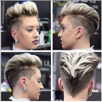 Shaved Side, Mohawk Styles, Side Hairstyles, Mohawk Hairstyles, Super Short Hair, Short Hair Undercut, Funky Hairstyles, Hair Haircuts, Shaved Sides