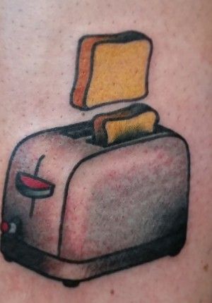 custom-gap-filler-small-toaster-bread-toast-traditional-old-school-tattoo-design Toaster Tattoo Design, Toaster Tattoo, Missouri Tattoo, Toast Tattoo, Bread Tattoo, Small Toaster, Bomb Tattoo, Tattoo Fillers, Tattoo Queen