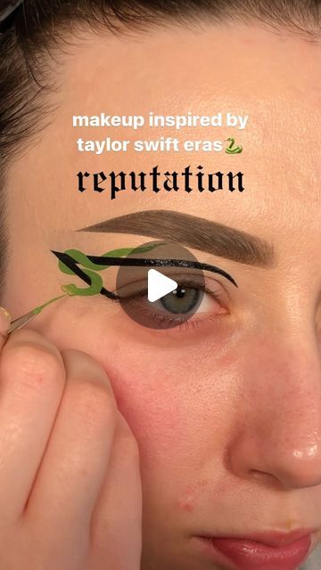 Reputation Makeup Look Taylor Swift, Reputation Eyeshadow, Taylor Swift Face Painting Ideas, Reputation Makeup Taylor Swift Eras Tour, Makeup Ideas Taylor Swift, Eras Tour Make Up Ideas, Taylor Swift Makeup Eras Tour, Eras Tour Reputation Makeup, Reputation Inspired Makeup