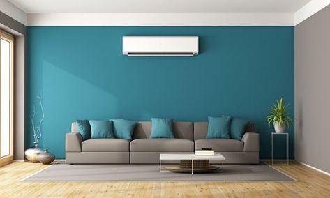 How to make your air conditioning smarter with WiFi, Alexa and IFTTT Teal Walls Living Room, Reka Bentuk Ruang Tamu, Teal Living Room Decor, Living Room Color Combination, Teal Accent Walls, Living Room Turquoise, Room Color Combination, Teal Living Rooms, Living Room Wall Color