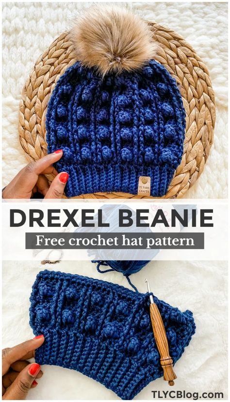 Crochet Hat Beanie Free Pattern, 2 Color Crochet Hat Pattern, Harvest Braid Beanie Pattern Free, Beanie Crochet Pattern Free Women, Easy Hat Crochet Pattern Free, Free Crochet Slouch Hat Patterns, Crocheted Beanie Pattern Free, Free Crochet Hat Patterns For Women Easy, Feels Like Butta Crochet Patterns