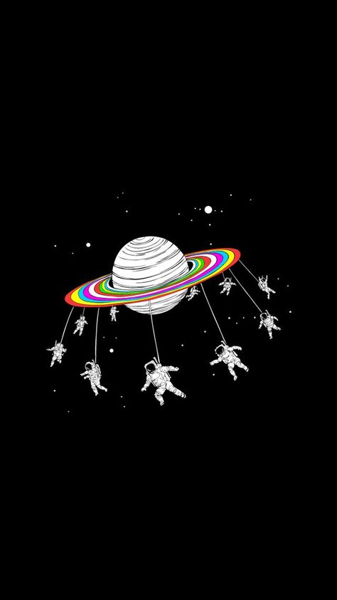 Astronauts Merry Go Round Planet Space iPhone 6+ HD Wallpaper Merry Go Round, In Space, Solar System, Wallpaper Iphone, Iphone 6, Floating, Solar, Wallpapers, Rainbow