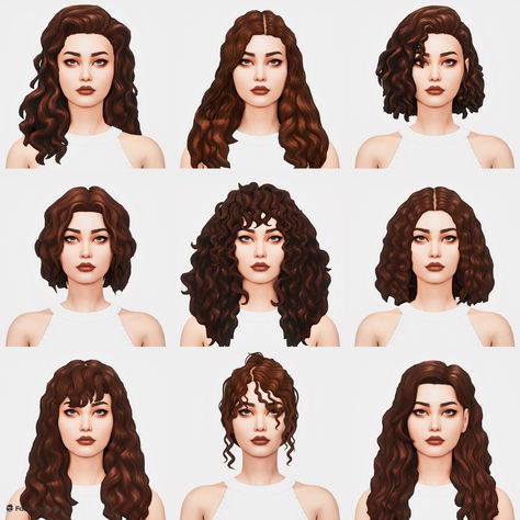 Oakiyo Sims 4 Hair, Sims4 Cc Curly Hair, Maxis Match Curly Hair, Sims 4 Hair Curly, Sims Curly Hair Cc, Curly Sims 4 Hair Cc, Sims 4 Wavy Hair Cc, Sims 4 Wavy Hair, Crazy Challenges