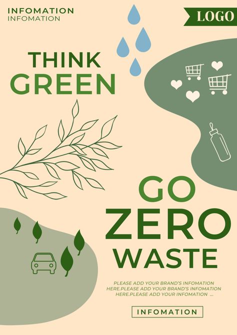 Green life recyclable environmental zero waste flyer poster#pikbest#Templates Environmental Design Ideas, Recycling Illustration Poster, E Waste Poster, Recycle Design Graphic, Sustainable Poster, Sustainability Poster, Environmental Poster, Green Campus, Environmental Posters