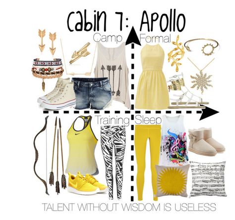 "Cabin 7: Apollo" by aquatic-angel ❤ liked on Polyvore featuring VILA, Converse, Ross-Simons, NIKE, Bling Jewelry, Allurez, Journee Collection, Contrarian, Ancient Greek Sandals and Agnes de Verneuil Athena Cabin Outfits, Cabin 7 Apollo, Camp Half Blood Apollo Cabin, Outfits Inspired By Percy Jackson, Percy Jackson Outfits Cabins, Camp Half Blood Aphrodite Cabin, The Kane Chronicles, Cabin Outfit, Percy Jackson Cabins