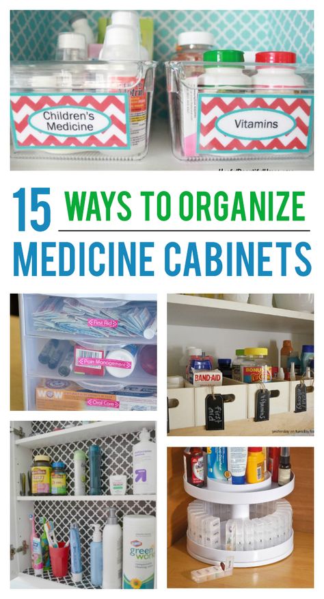 If yours is as messy as mine, here are some great ideas to organize your medicine cabinet. Organized Medicine, Organize Medicine, Diy Organizers, Pantry Redo, Organize Closet, Organized Bathroom, Diy Medicine, Medicine Cabinet Organization, Organizing Solutions