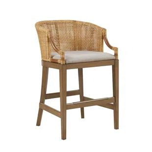 Bayou Breeze Grifton 30" Bar Stool | Wayfair Transitional Counter Stools, Hampton Home, Rattan Counter Stools, Eating Area, Wood Counter Stools, Kick Plate, Keeping Room, Lily Pond, Wood Counter