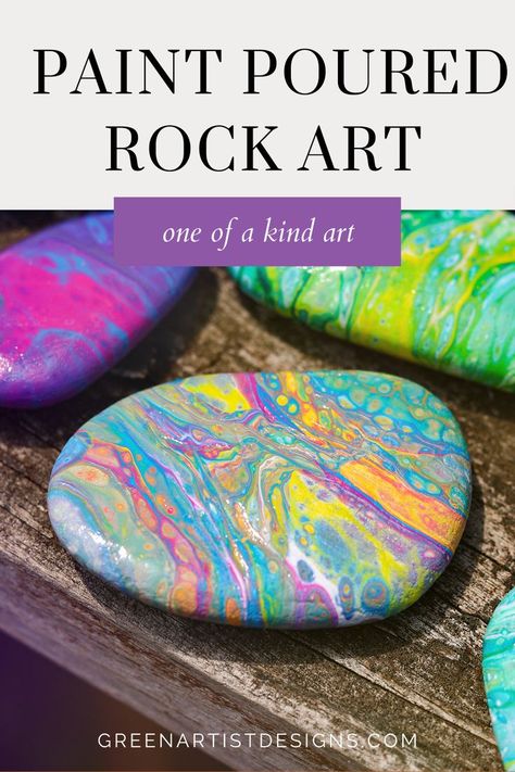 painted rocks Paint Pour On Rocks, Acrylic Pour On Rocks, Paint Pouring Rocks, Pour Painting On Rocks, Paint Pouring On Rocks, Rock Sayings, Tie Dye Painting, Rock Projects, Sharpie Tie Dye