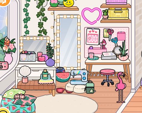 Toca Boca House Ideas Rainbow House, Rainbow Apartment Toca Boca, Toca Boca Rainbow House Ideas, Toca Boca Neon Rainbow Apartment Ideas, Rainbow Apartment, Apartment Porch, Bunk Bed Rooms, Rainbow House, Free House Design