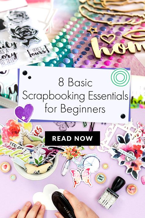 Scrapbooking Basics, Beginner Scrapbooking, Scrapbook Planning, Scrapbook Accessories, Scrapbooking Retreats, Book Essentials, Scrapbook Quotes, How To Make Scrapbook, Paper Craft Ideas