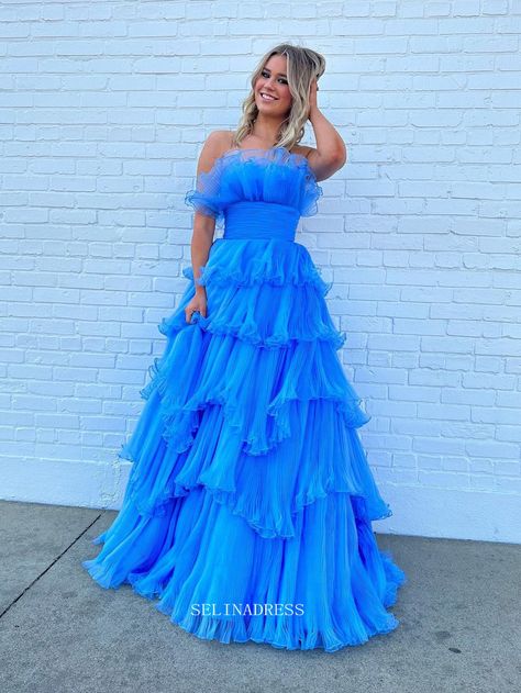 Blue Long Prom Dresses, Prom Dresses Open Back, Dresses Open Back, Blue Ball Gown, Beautiful Ball Gowns, Blue Ball Gowns, Beautiful Long Dresses, Marine Uniform, Blue Dress Formal