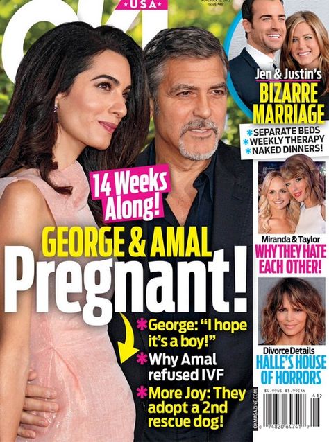 Amal Alamuddin is pregnant and hubby George Clooney is hoping for a baby boy! When the lawyer stepped out with George on Scott Disick Girlfriend, Lindsay Vrckovnik, Jen And Justin, Gossip Magazine, George Clooney And Amal, 10 Day Diet, Kate Middleton Pregnant, George And Amal, Vintage Vogue Covers