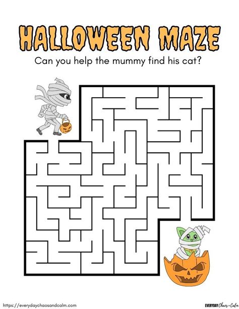 Free Halloween Maze Printables For Kids Halloween Mazes For Kids Free Printable, Maze Activities For Kids, Maze Halloween, Mazes For Kids Printable, Maze For Kids, Free Kindergarten Printables, Maze Activity, Halloween Maze, Maze Worksheet