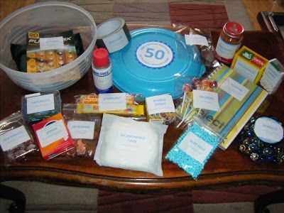 Leia Legweak's Handmade Crafts: 50th Birthday Survival Kit 50th Birthday Survival Kit, 50 Birthday Gift Baskets, Diy Gag Gifts, Homemade Gag Gifts, Over The Hill Gifts, 50th Birthday Party Ideas For Men, Birthday Survival Kit, 50th Birthday Gag Gifts, 50th Birthday Men