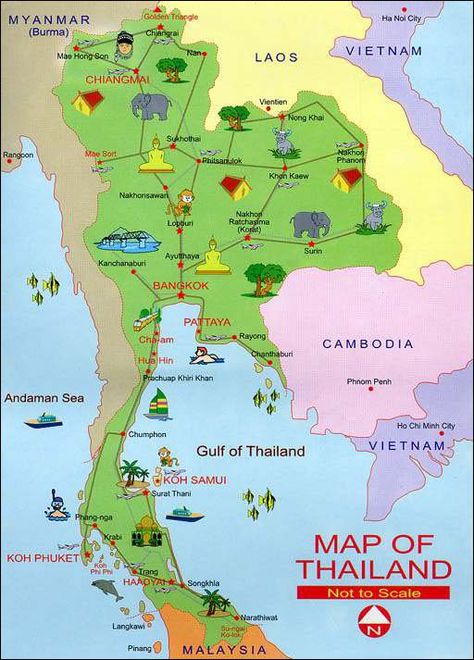 Thai map Html For Beginners, Thailand Map, Thailand Honeymoon, Thailand Itinerary, Asia Trip, Thailand Vacation, Thailand Adventure, Thailand Travel Tips, Thailand Travel Guide