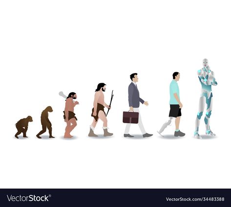 Human Evolution, Calligraphy Wall Art, A Robot, Save Earth, Primates, Evolution, Stock Vector, Vector Images, Presentation