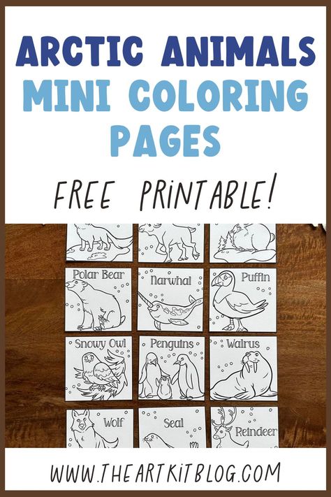 Mini Arctic Animals Coloring Page FREE PRINTABLES Antartica Coloring Pages, Arctic Animals Printables, Arctic Animals Preschool Activities, Mini Coloring Pages, Hibernation Preschool, Arctic Animals Preschool, Arctic Animals Crafts, Free Kindergarten Printables, Arctic Hare