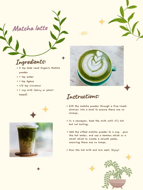 🍵✨ Sippin' on Sunshine with my Favorite Matcha Latte Recipe! ☕🌿 Save this recipe and send it to a friend who needs a matcha pick-me-up! 🌱 #MatchaMagic #LatteLove #RecipeShare Jade Leaf Matcha Recipes, Jade Leaf Matcha, Matcha Recipes, Matcha Latte Recipe, Matcha Recipe, Latte Recipe, Matcha Latte, Gourmet Recipes, Matcha