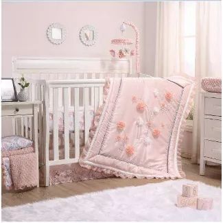 White Crib Bedding, Girl Nursery Crib, Floral Baby Bedding, Floral Crib Bedding, Floral Crib Sheet, Crib Comforter, Baby Nursery Inspiration, Girl Bedding