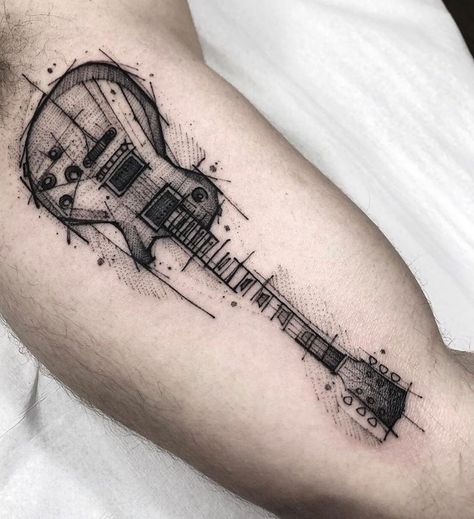 Guitar Tattoo Ideas, Music Guitar Tattoo, Small Music Tattoos, Acoustic Guitar Tattoo, Guitar Tattoo Design, Rock Tattoo, Tattoo Trend, Guitar Tattoo, Music Tattoo Designs