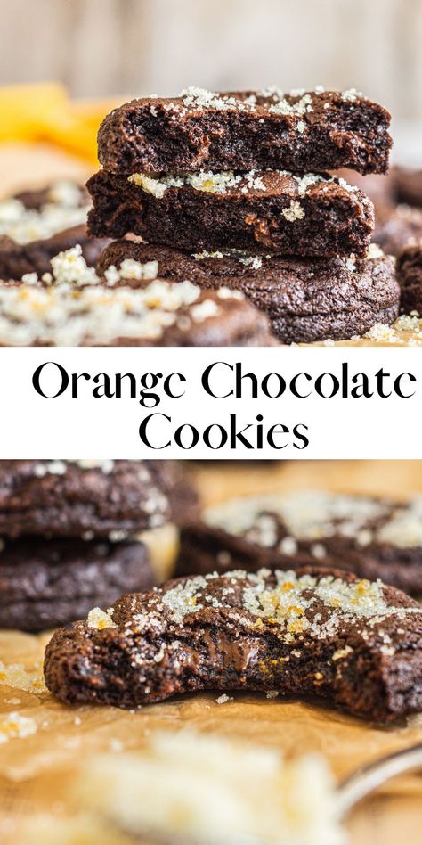 Orange Chocolate Cookies Recipes, Dark Chocolate Orange Truffles, Decadent Chocolate Cookies, Orange Chocolate Chip Ricotta Cookies, Chocolate Chip Orange Cookies, Spicy Chocolate Cookies, Dark Chocolate Orange Cookies, Chocolate And Orange Desserts, Orange Chocolate Chip Cookies