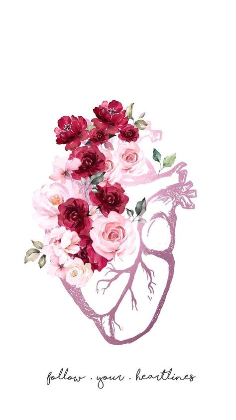 Heart With Flowers Wallpaper, Nursing School Background Wallpaper, Motivational Paintings, Love Wallpaper Iphone, Quotes Pastel, Iphone Screensaver, Screensaver Iphone, Colors Wallpaper, Medical Wallpaper