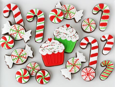 Peppermint Decorated Cookies Candy Cookies Decorated, Easy Christmas Cookies Decorating, Classic Christmas Treats, Cookies Cupcake, Flooding Cookies, Easter Egg Cookies, Candy Cane Cookies, Chocolate Sugar Cookies, No Egg Cookies