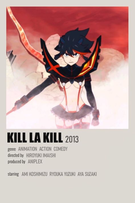 Manga Minimalist Poster, Hxh Minimalist Poster, Kill La Kill Minimalist Poster, Kill La Kill Poster, High Rise Invasion Minimalist Poster, Anime Watchlist, Anime Minimalist Poster, Anime Cards, Anime Suggestions