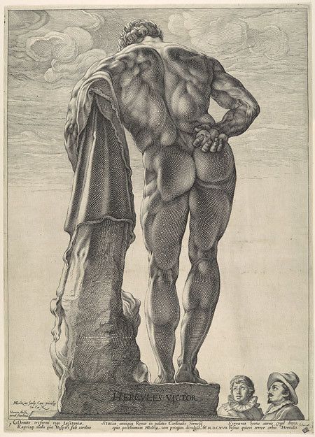 Farnese Hercules, Hendrick Goltzius, Academic Drawing, Harvard Art Museum, Antique Statue, Human Figure Drawing, Rembrandt, Human Figure, Art Google